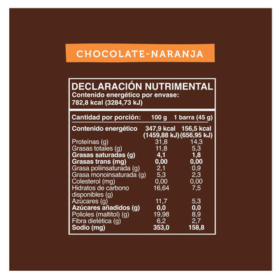 Barra de Proteína Sabor Chocolate-Naranja